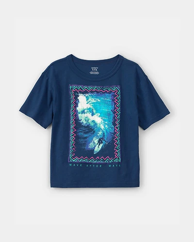 Boys Surfing Graphic Tee - Blue