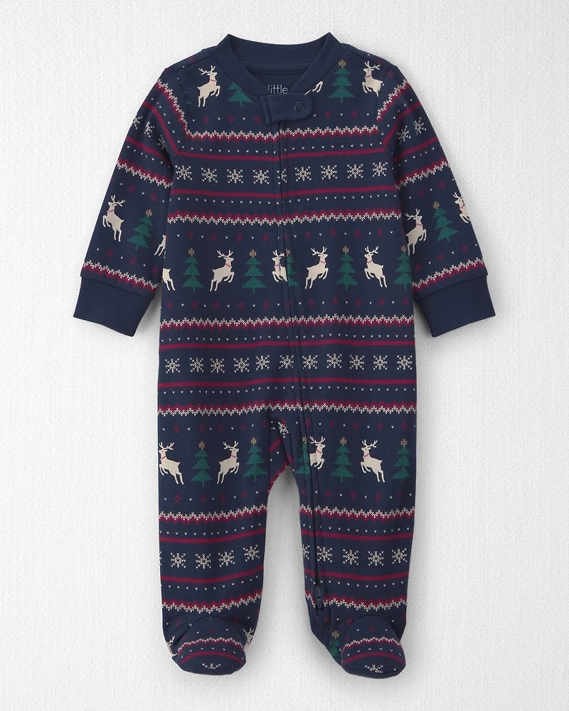 Baby Organic Cotton Fair Isle Sleep & Play pyjamas