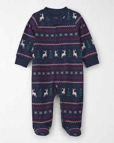 Baby Organic Cotton Fair Isle Sleep & Play pyjamas