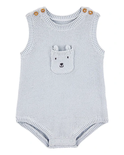 Baby Solid Cotton Romper - Blue