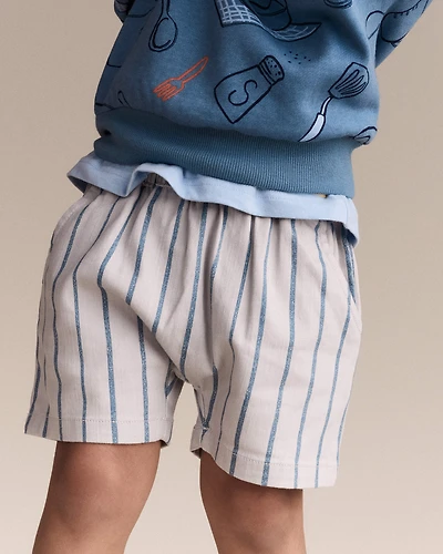Toddler Boy Playground Shorts Stripes - Grey