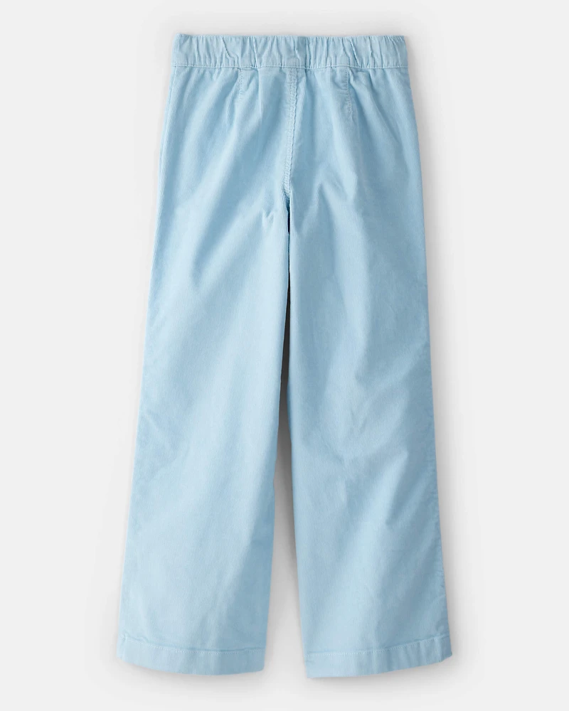 Girls Corduroy Wide-Leg Pants - Blue