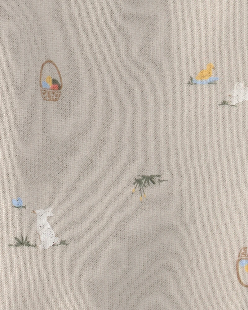 Baby 2-Piece Easter Bunny French Terry Tee & Pant Set - Cream