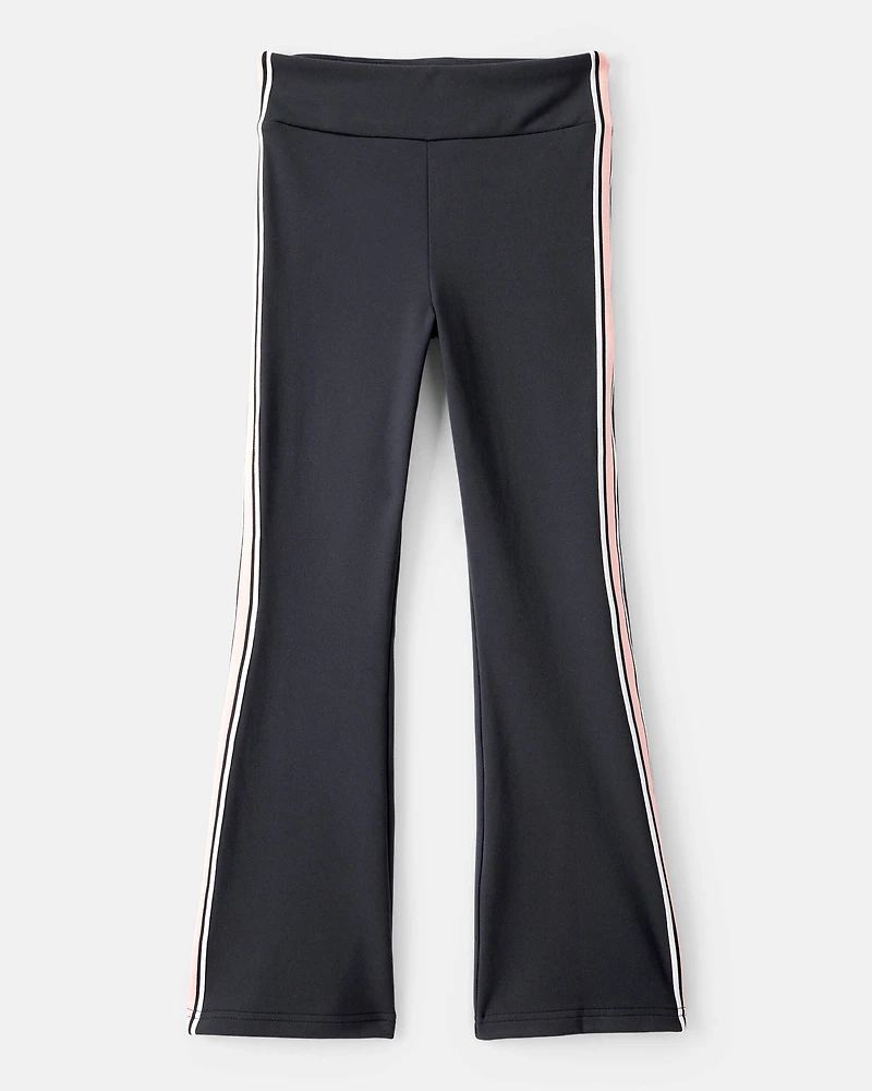 Girls Knit Flare Active Pants - Black