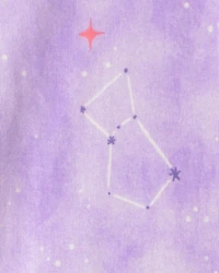 Girls 4-Piece Space Dog 100% Cotton Snug Fit Pyjama Set - Purple