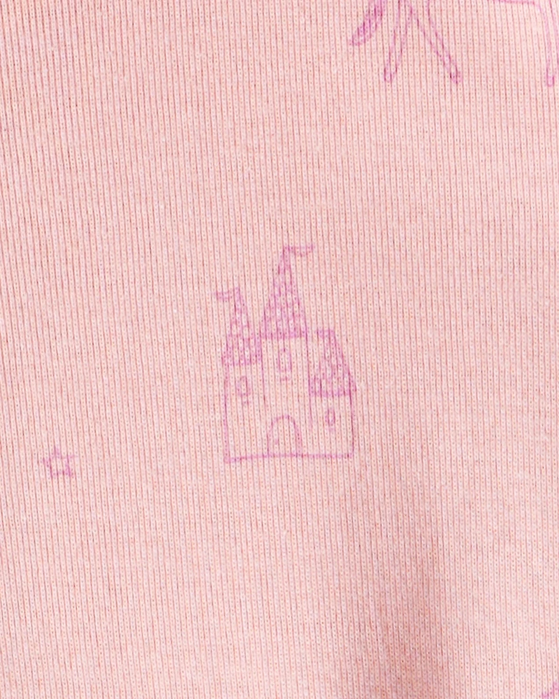 Baby Girl Fairy Star Print 100% Cotton Long-Sleeve Snug Fit 1-Piece pyjamas - Pink