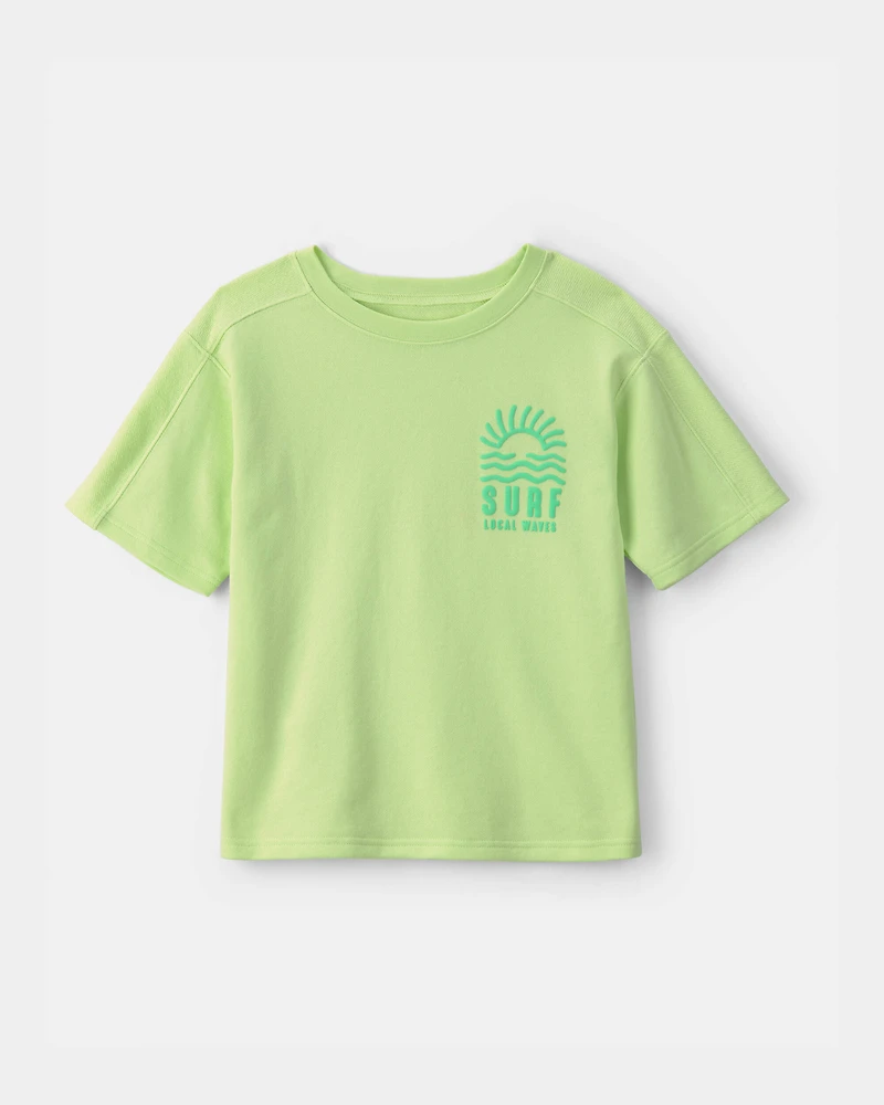 Boys Surf French Terry Graphic Tee - Green