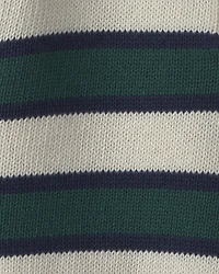 Baby Boy Organic Cotton Sweater Knit Polo Stripes