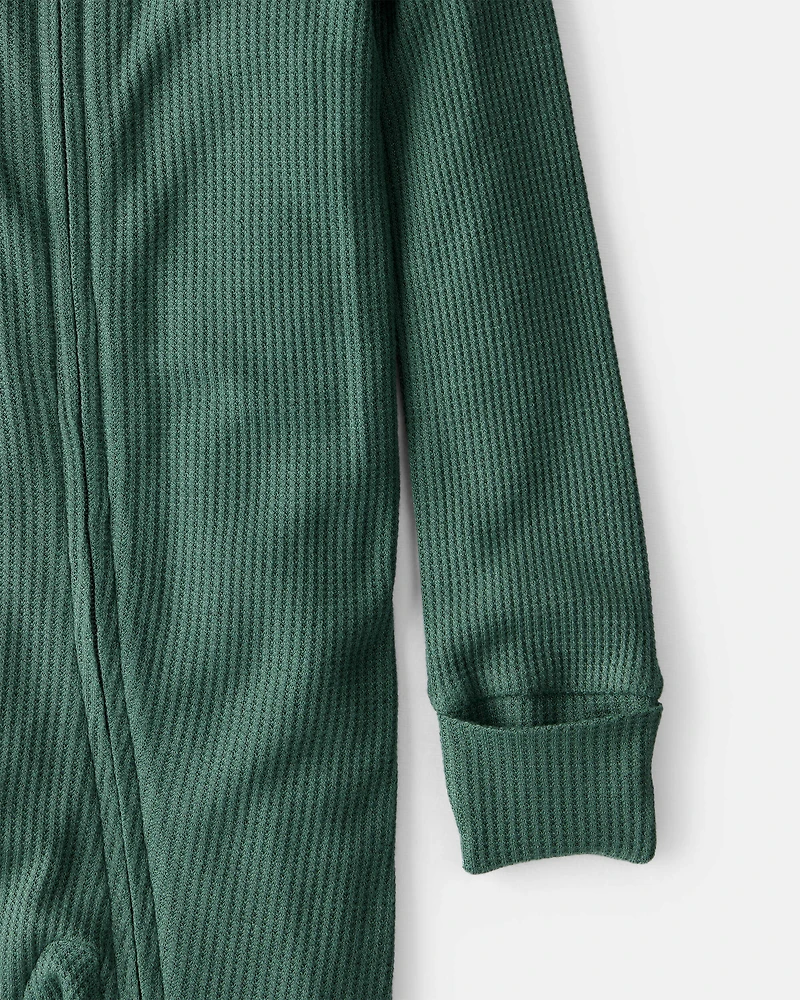 Baby Solid Print PurelySoft Long-Sleeve Sleeper - Green