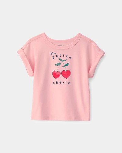 Toddler Girl Cherry Top - Pink