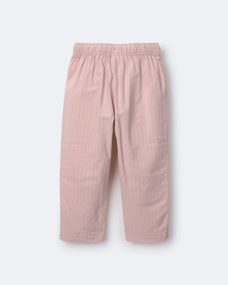 Toddler Girl Pocket Pant Stripes - Rose