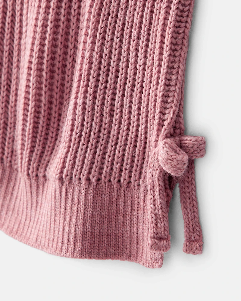 Toddler Girl Sleeveless Sweater Top - Pink
