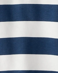 Boys Organic Cotton Henley Top Stripes