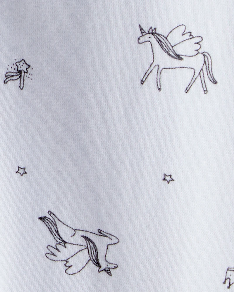 Baby Girl Printed Cotton Pull-On Stretch Leggings - Blue