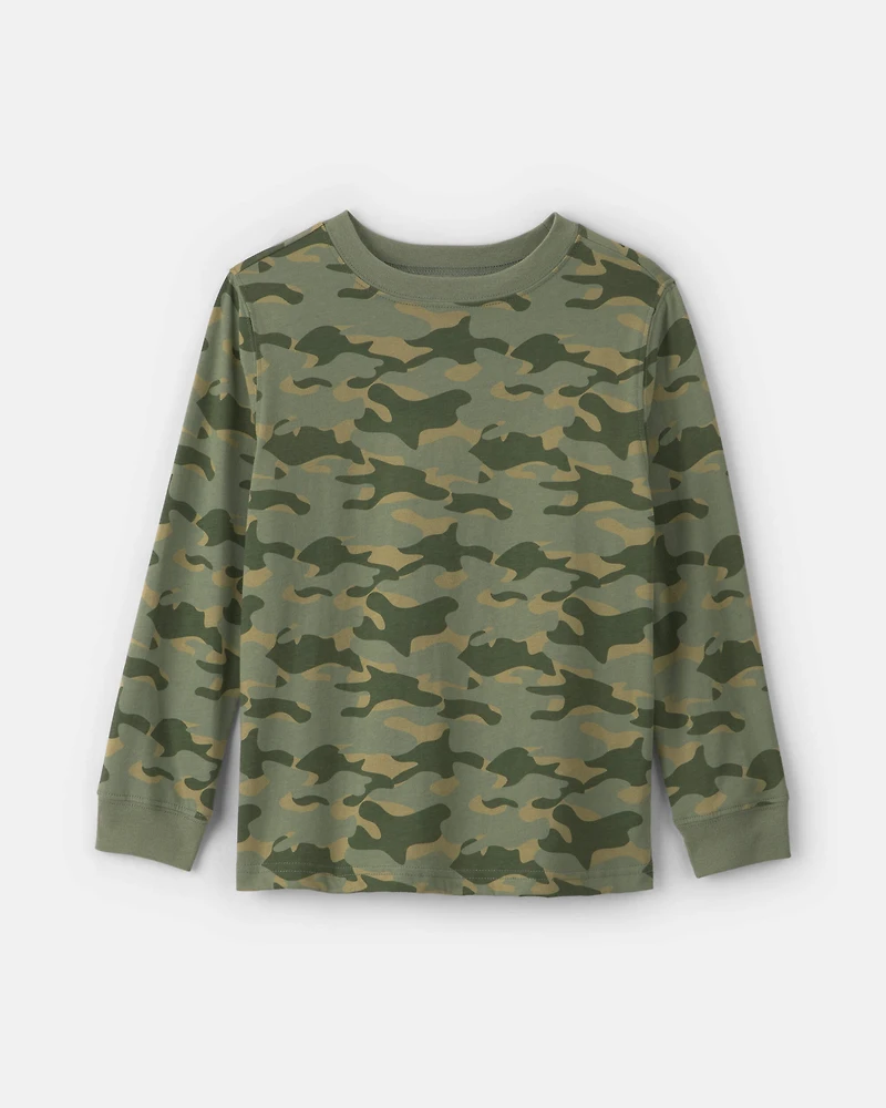 Boys Camo Long-Sleeve T-Shirt - Green
