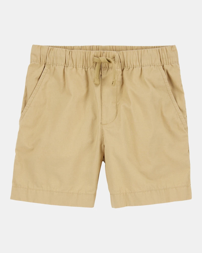 Boys Pull-On Poplin Shorts - Khaki
