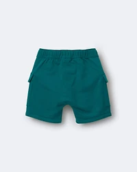 Toddler Boy French Terry Cargo Shorts - Green