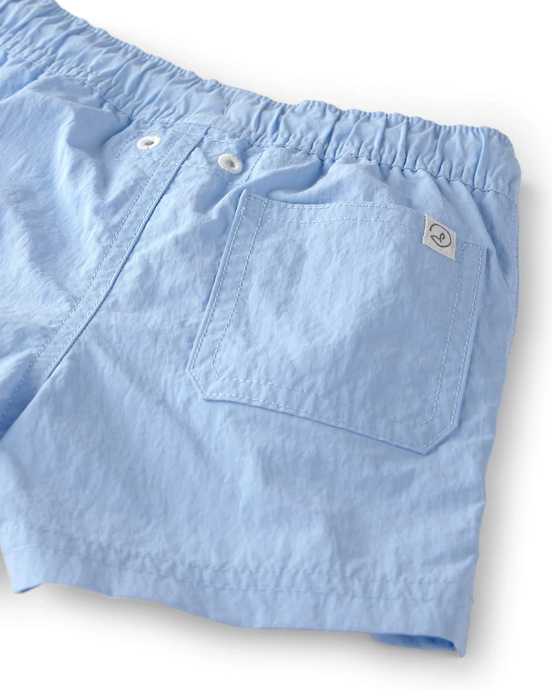 Boys Recycled Solid Swim Trunks