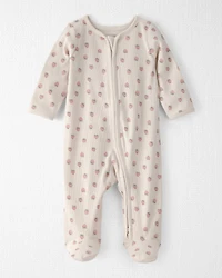 Baby Girl Organic Cotton Sleeper Pyjama Strawberry-Print