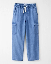 Kid Organic Cotton Chambray Cargo Pants