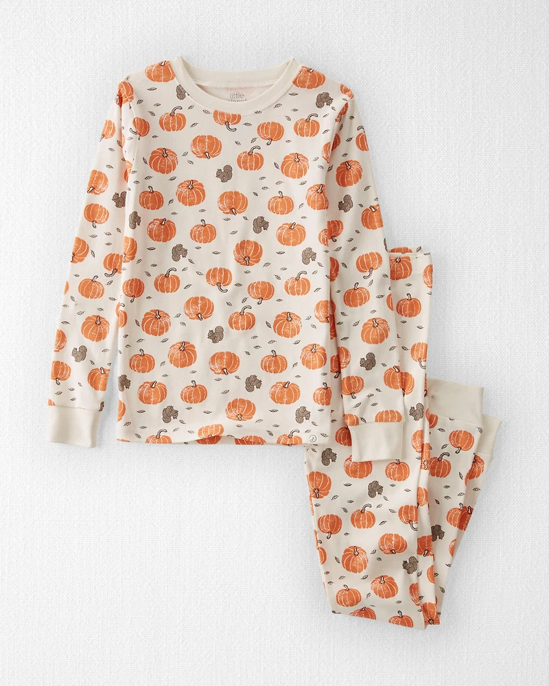 Kids 2-Piece Organic Cotton Pajamas Harvest Pumpkins