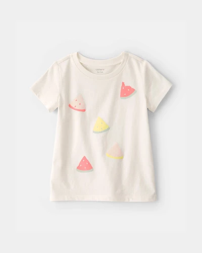 Toddler Girl Watermelon Graphic Tee - Cream