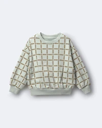Toddler Otter Sweatshirt™ with Pockets Checkered Print - Light Blue