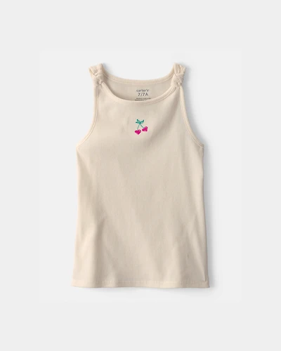 Girls Cherry Tank Top - Ivory