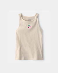 Girls Cherry Tank Top - Ivory