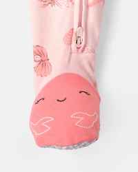 Toddler Girl Shell Animal 100% Cotton Snug Fit 1-Piece pyjama - Pink