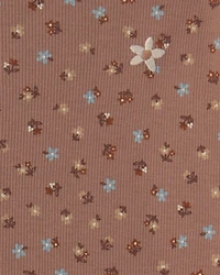 Girls 2-Piece Floral Chambray Long-Sleeve Top & Pant Set - Brown/Blue
