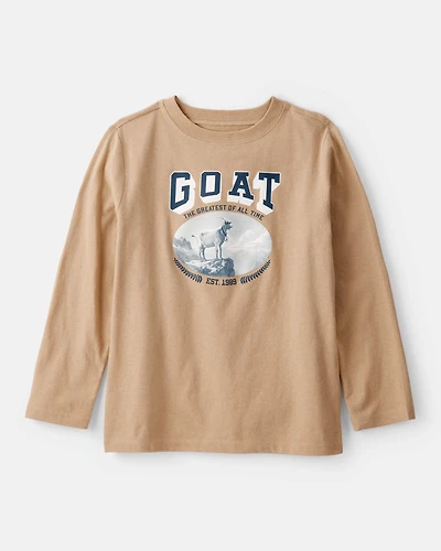 Boys GOAT Long-Sleeve Graphic Tee - Taupe