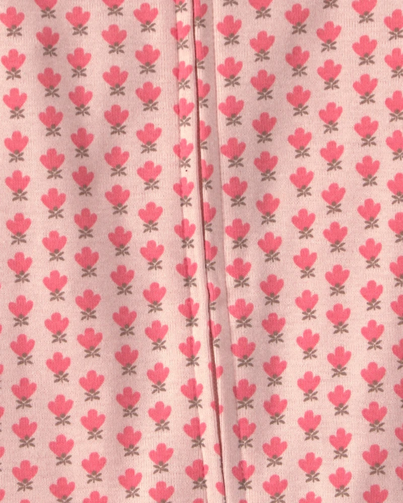 Baby Girl Organic Cotton 1-Piece Pyjama Pink Floral