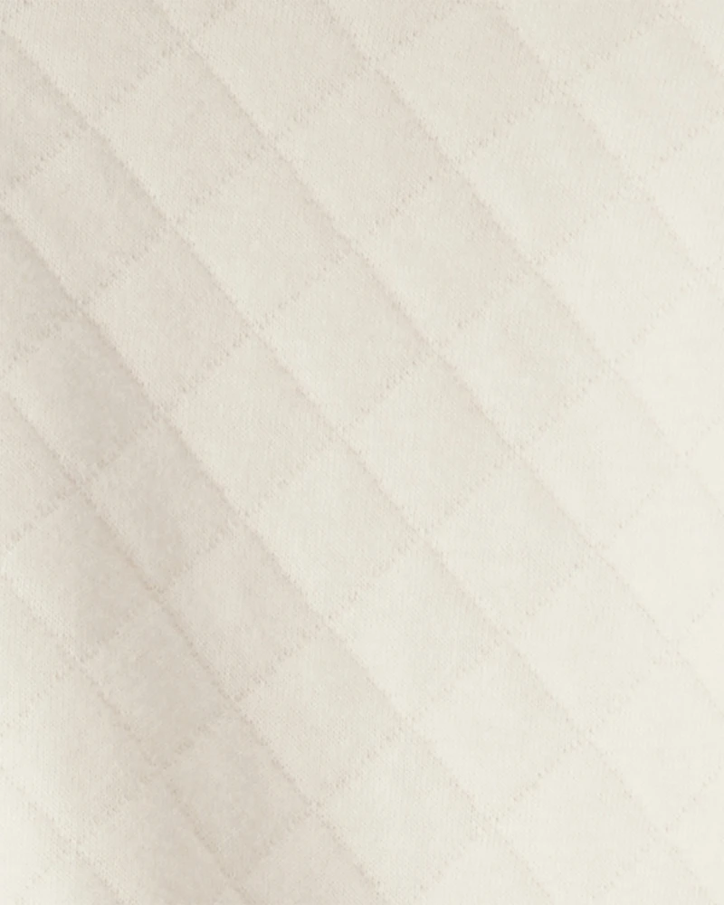 Toddler Girl Quilted Quarter-Zip & Floral Legging Set - Cream