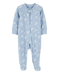 Baby Girl Floral 2-Way Zip Cotton Sleeper pyjamas