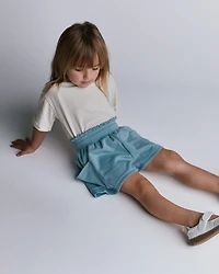 Toddler Girl Swing Shorts with Pockets - Pale Blue