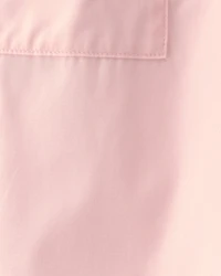 Toddler Girl Bow-Cuff Poplin Joggers - Pink
