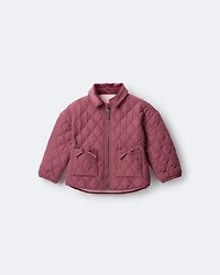 Toddler Girl Quilted Barn Jacket - Burgundy