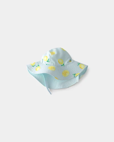 Baby Girl Reversible Lemon Swim Hat - Blue