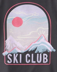 Girls Active Rib Long-Sleeve Top - Grey