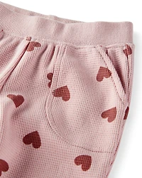 Baby Waffle Knit Set Made with Organic Cotton Heart Print