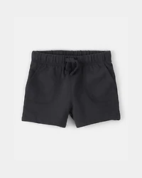 Baby Boy French Terry Shorts - Black