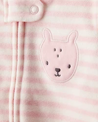 Baby Girl Deer Loose Fit Long-Sleeve Sleeper - Pink