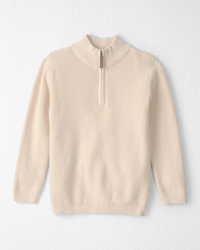 Kids Organic Cotton Zip-Up Jacket Cream