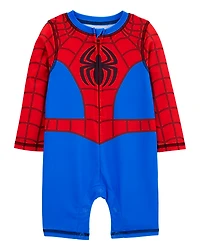 Baby Marvel™ Spider-Man 1-Piece Rashguard Swimsuit - Blue/Red