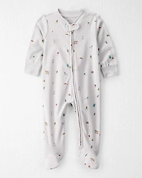 Baby Organic Cotton Sleep & Play pyjamas Frosted Trail Print