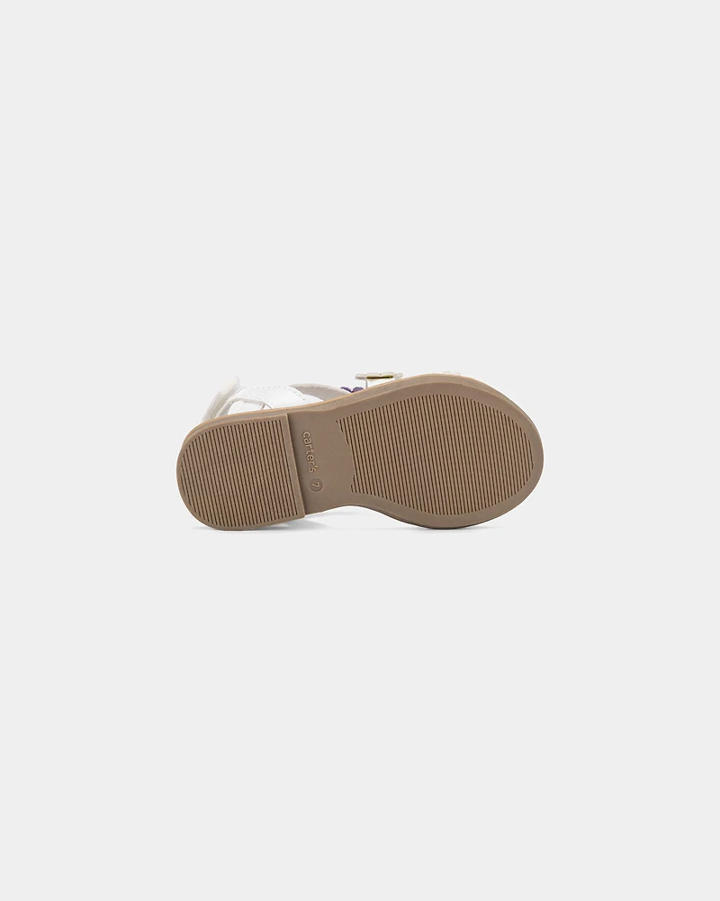 Toddler Girl Flower Sandals - White