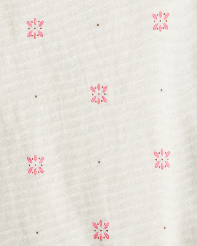 Baby Girl 3-Piece Floral Motif Velour Vest Outfitt Set