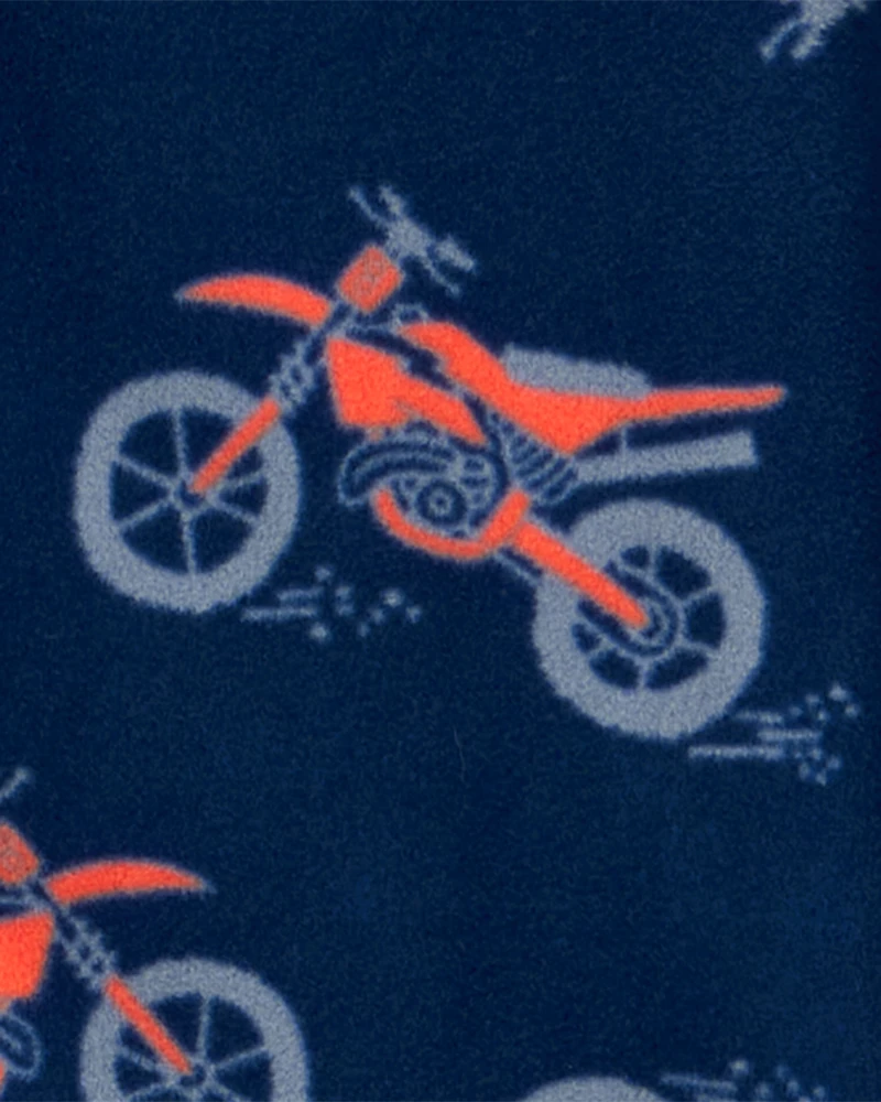 Boys Motorcycle Long-Sleeve Loose Fit 1-Piece Pajamas - Navy