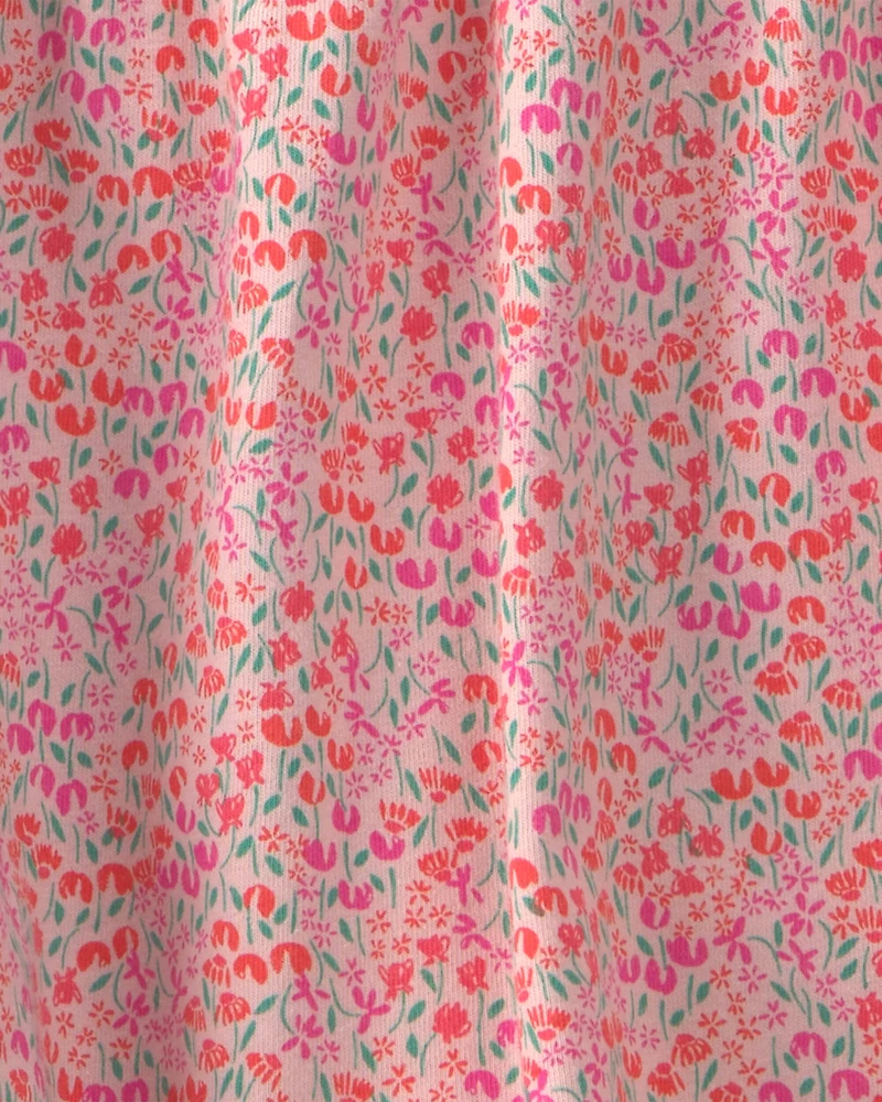 Girls 2-Piece Ruffle-Sleeve Top & Short Set - Pink